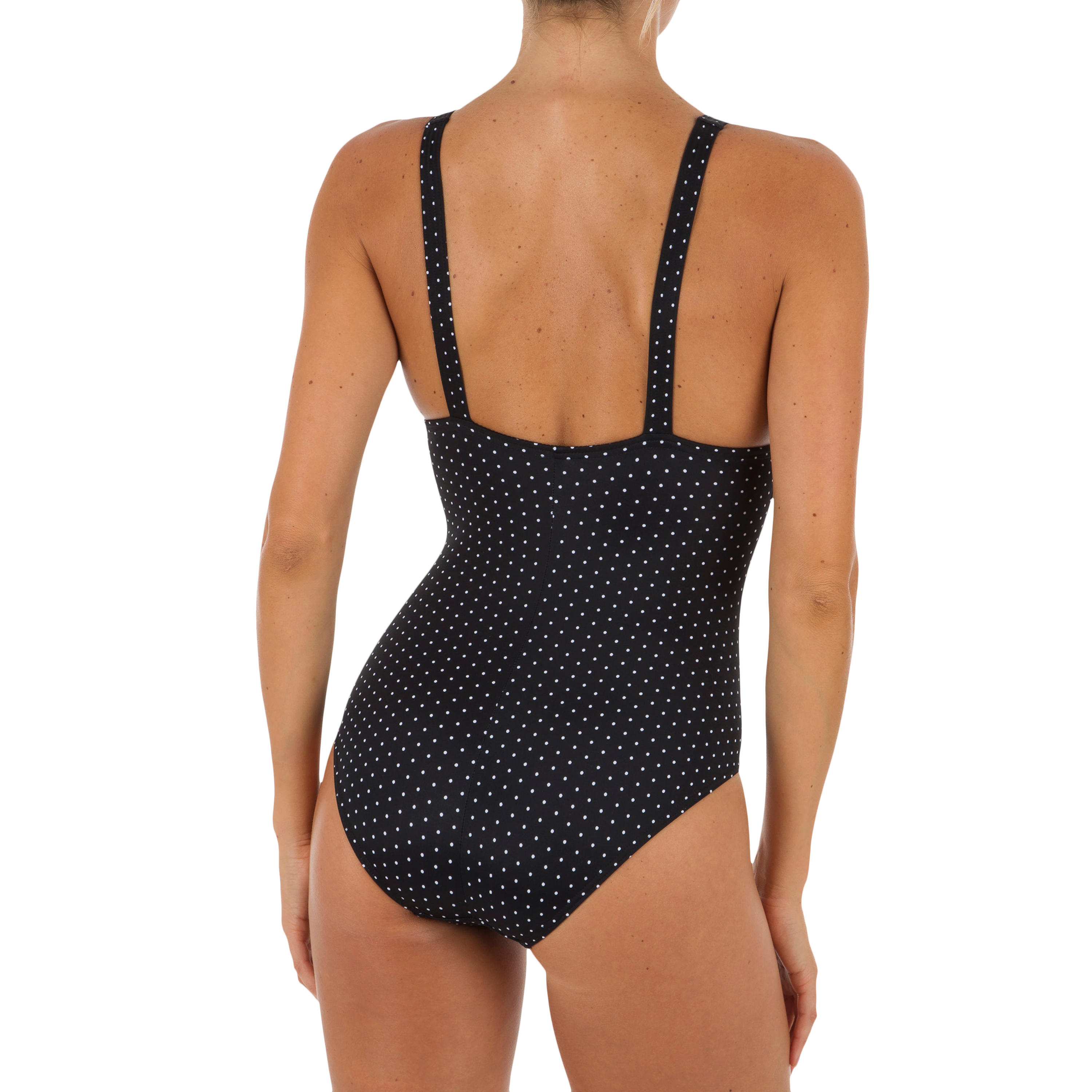 Olaian Espalda Deportivo Surf Puka Mujer Lunares Abierta Escotado Bañador Negro Nn0m8yvwOP